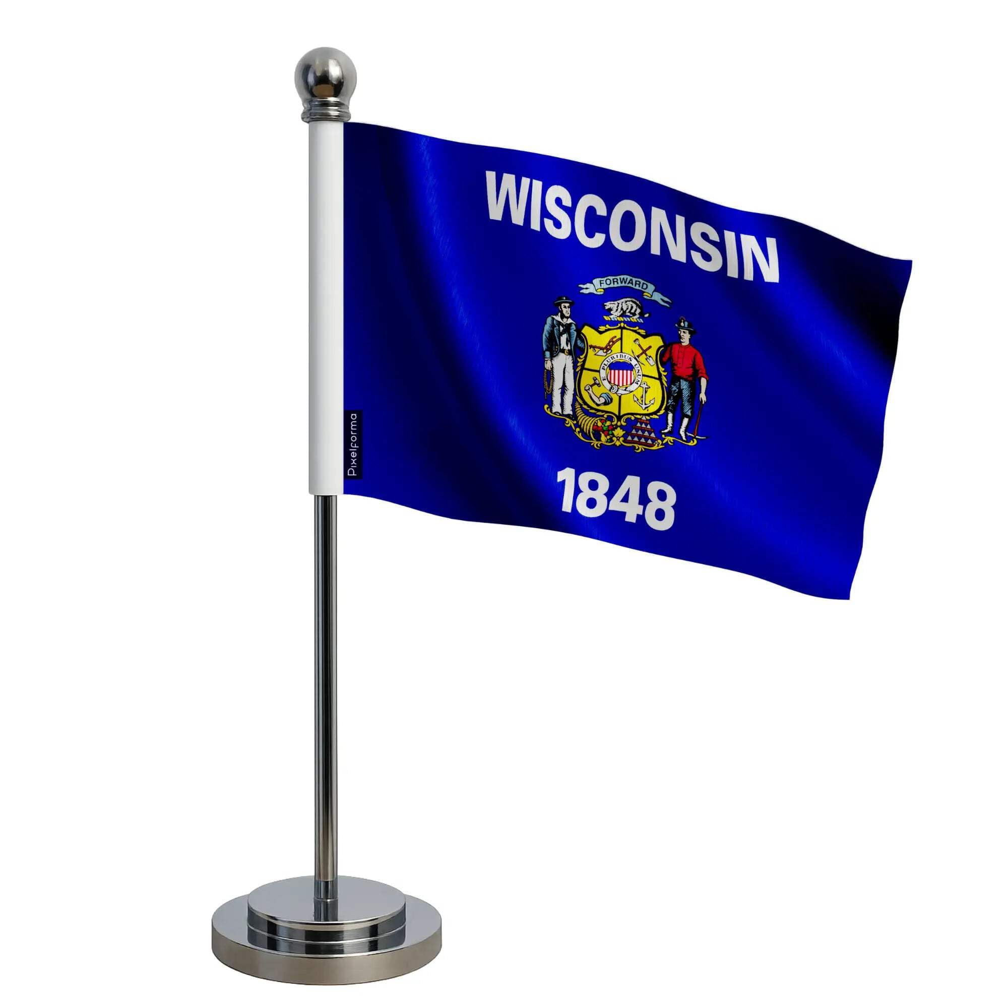 Drapeau Bureau Wisconsin en polyester pour décorer un comptoir ou une table thématique - 3