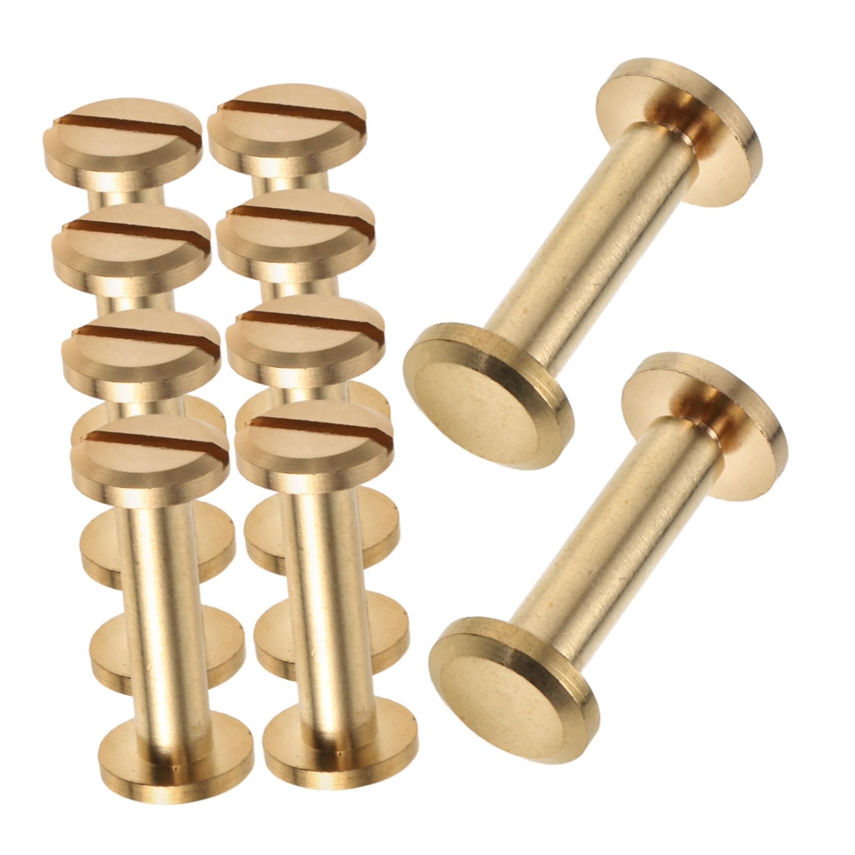Homoyoyo 10 Pack Sturdy Copper Screw Fastener Screw Rivet for Binding Photo Albums Leather Saddles Scrapbook Binder