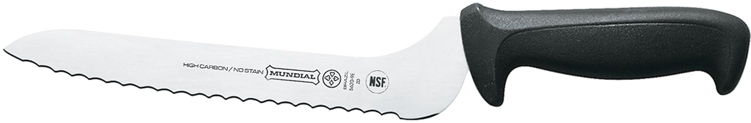 Mundial 9-Inch Offset- Serrated Edge Sandwich Knife, Black