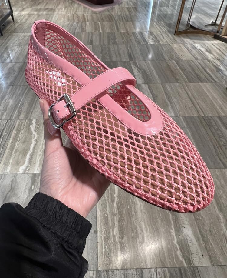 Woven Ballet Flats for Women Mesh Mary Janes Sandals - Retro Cute Plus Size Athleisure Breathable Causal Comfortable Walking Lightweight Running Beach Travel Standing All Day Business Office Trendy2