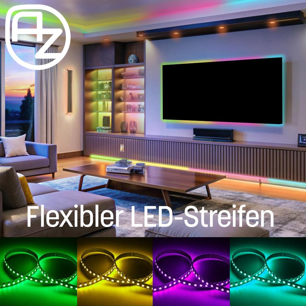 AZDelivery 1M WS2812B 60 diod LED/m 60 pikseli/m / m taśma LED RGB adresowalna taśma LED 5050 SMD LED IP20 czarna, niewodoszczelna