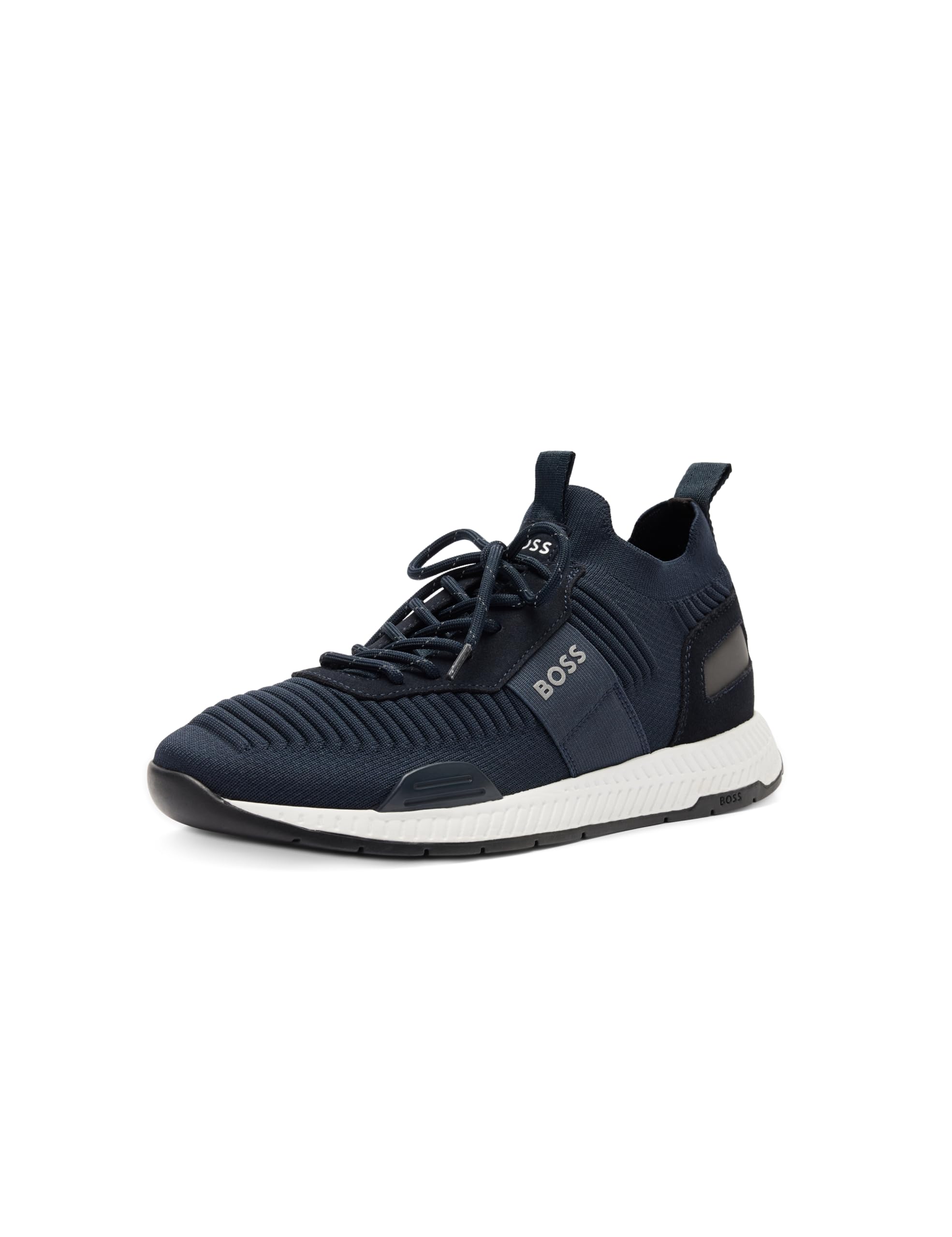 BOSS Men's Mesh Mix Running Sneakers, Sky Captain Navy, 7 UK