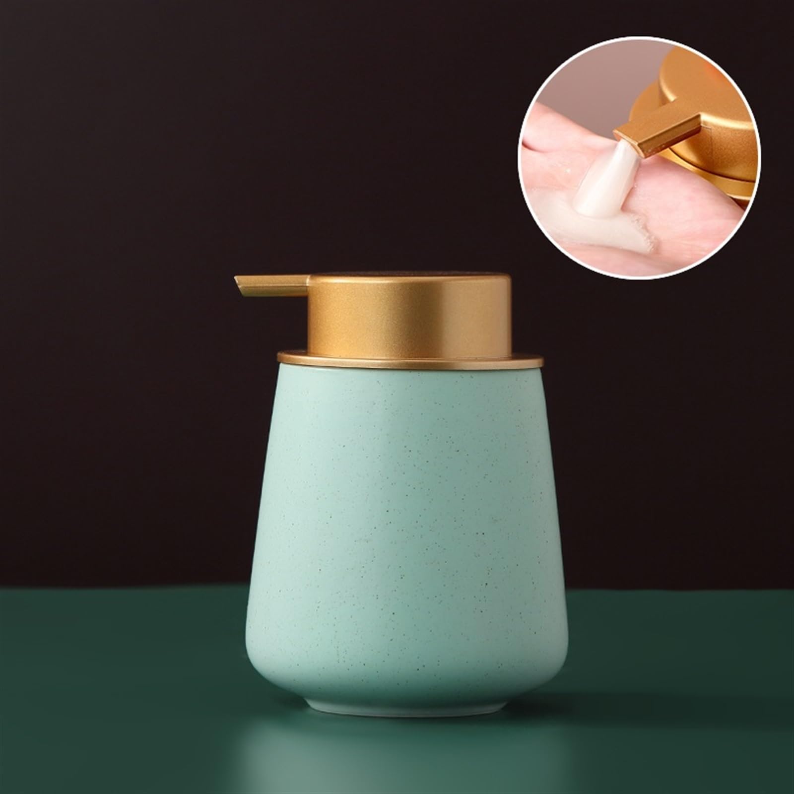 Dispensador de jabón, dispensador Cocina, cerámica 13,5 oz, Moderno Manos con loción Reutilizable