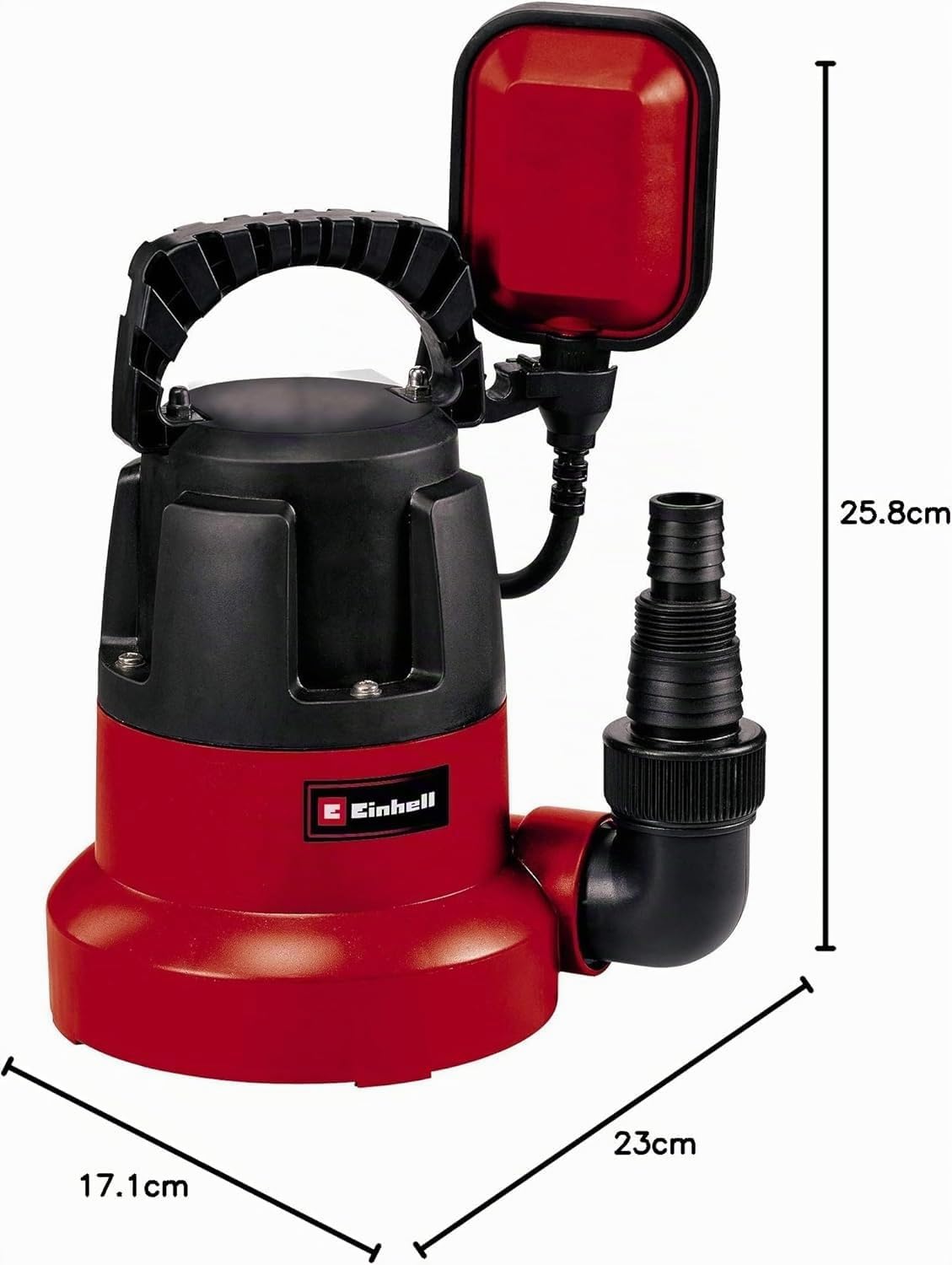 Einhell GC-SP 3580 LL Pompa immersione acque chiare fondo piatto (350 W, portata max 8000 L/h, prevalenza 7.5 m, immersione max 7m, aspirazione fino a 1 mm)