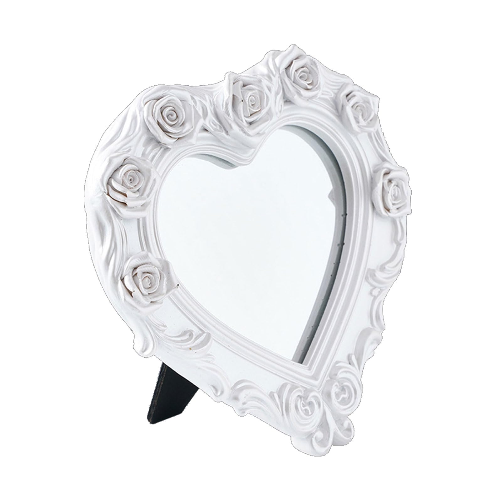 LWHZOFR Tabletop Decorative Accent with Heart and Rose Embossed Frame, Resin Vanity Glass for Bedroom and Dresser Us Tabletop Decorative Accent