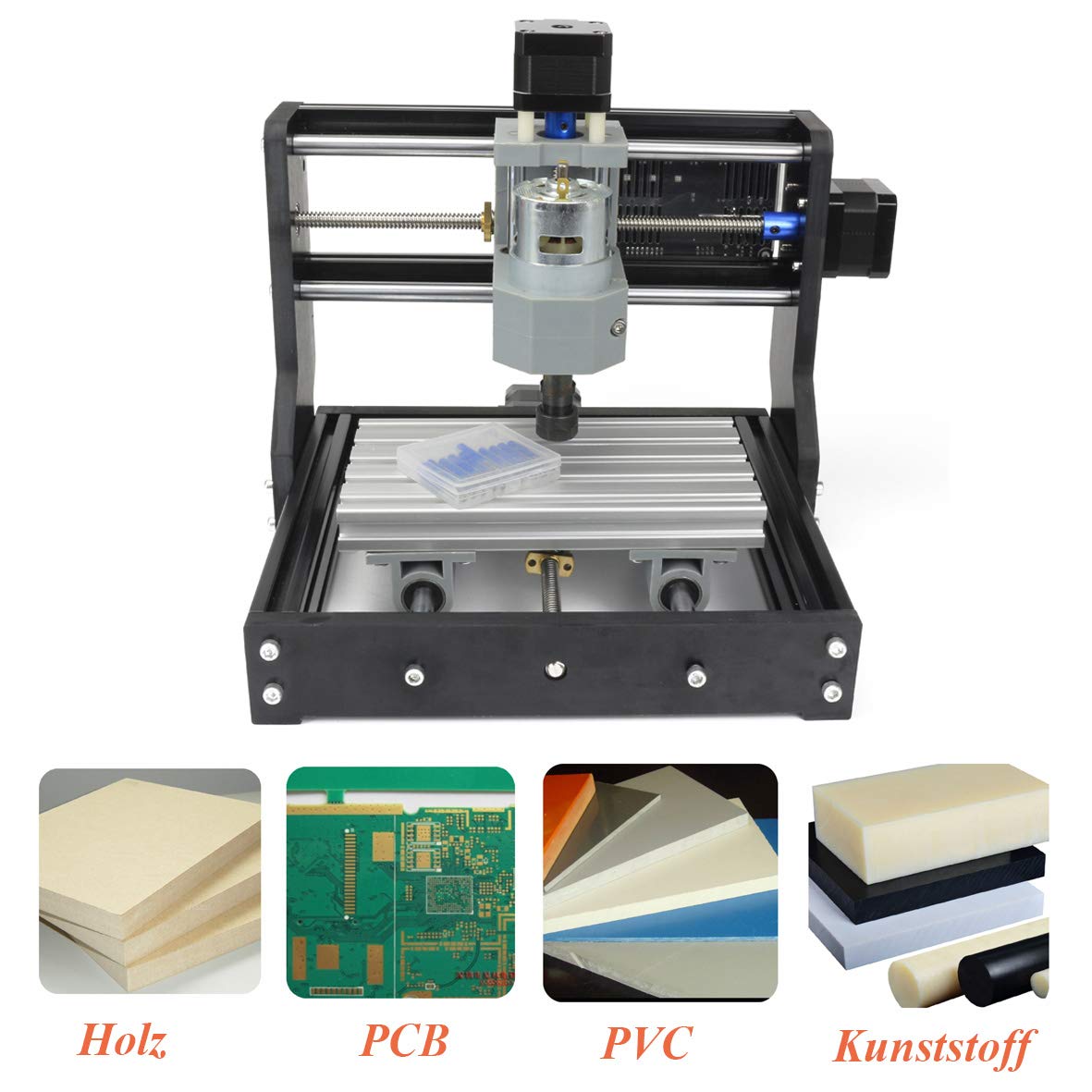 RATTMMOTOR CNC Fräsmaschine 1610 Pro Graviermaschine 3 Achsen CNC Router GRBL Streurung ER11 Engraver für Holz PVC PCB CNC Fräse DIY Gravierung