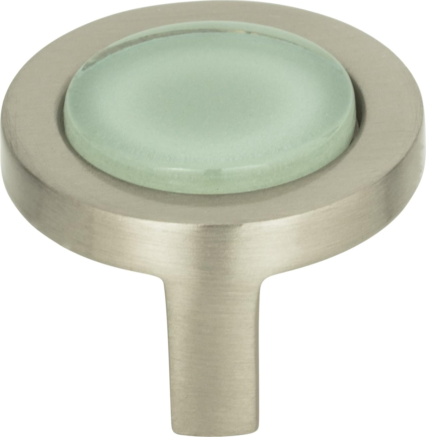 Atlas Homewares 229-GR/BRN 1-1/4-Inch Spa Green Round Knob, Brushed Nickel