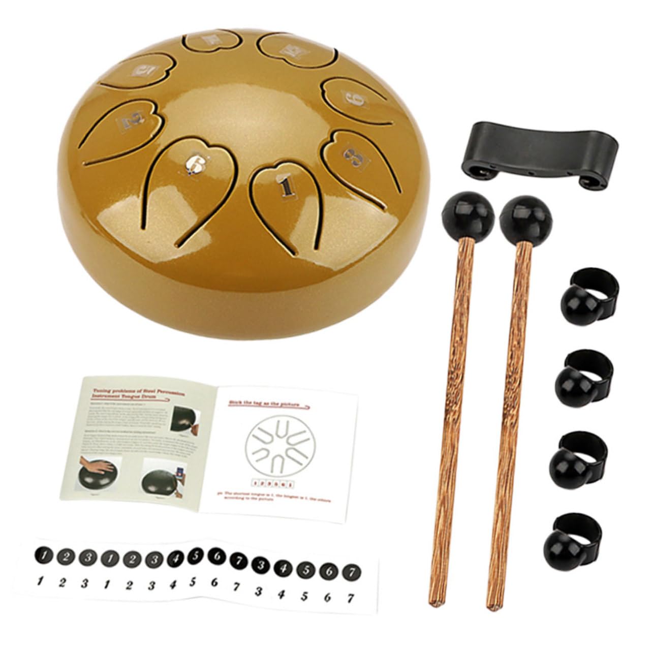 Hemobllo Hueco de Lengüeta Instrumento de Percusión de Mano Portátil de Lengua Etéreo para Principiantes de Lengüeta para Amantes Música