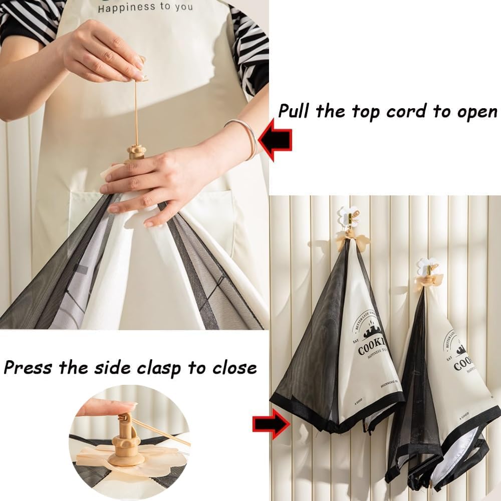 Mesh Food Cover, Food Tent, Food Covers for Outside, Pop-Up Food Covers Tent Umbrella for Indoor, Outdoor Camping, Picnics, BBQ, Collapsible and Reusable (70 x 70cm)