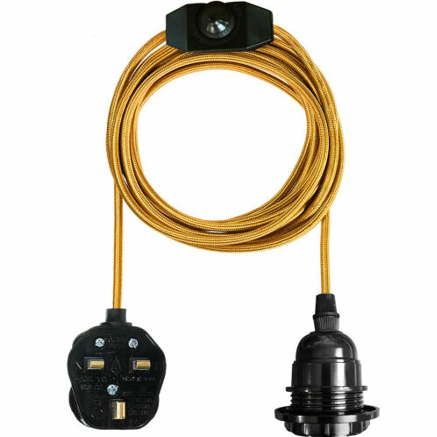 LEDSONE Vintage Plug in Pendant Light Kit with Fabric Flex Cable — image 1