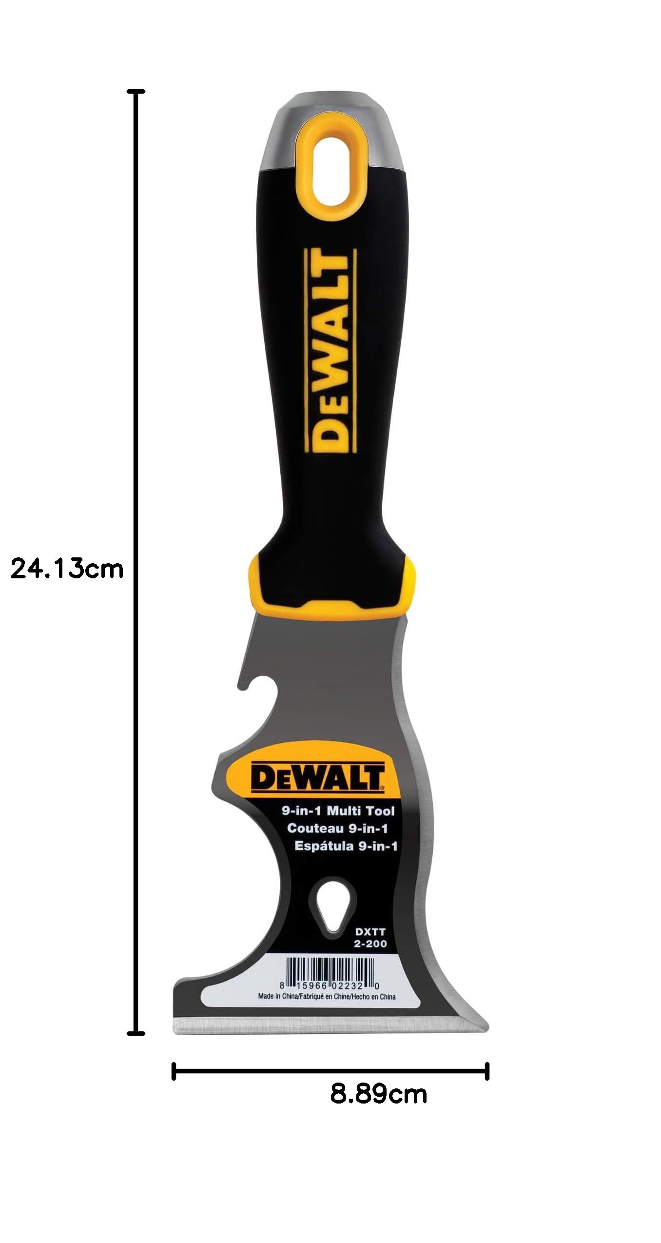 Dewalt Narzędzie malarskie 9 w 1 ze stali węglowej z czarnym nylonowym uchwytem DXTT-2-200