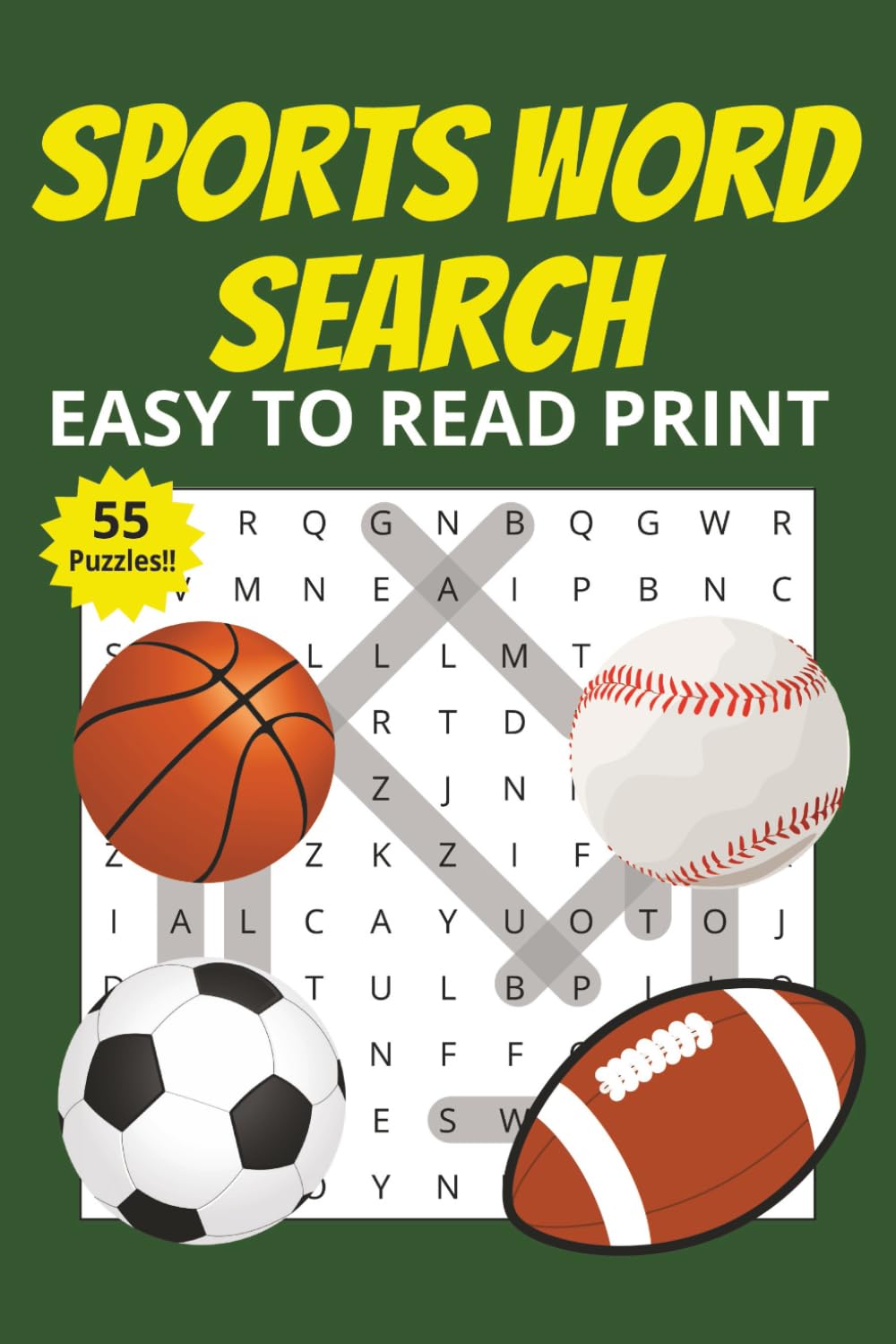 Sports & Tournaments Word Search Puzzle Book: Word Searches with Easy to Read print about Sports, Basketball ,Football ,Baseball and More | 6x9 ... Gift for Vacations Holiday and Free Times .