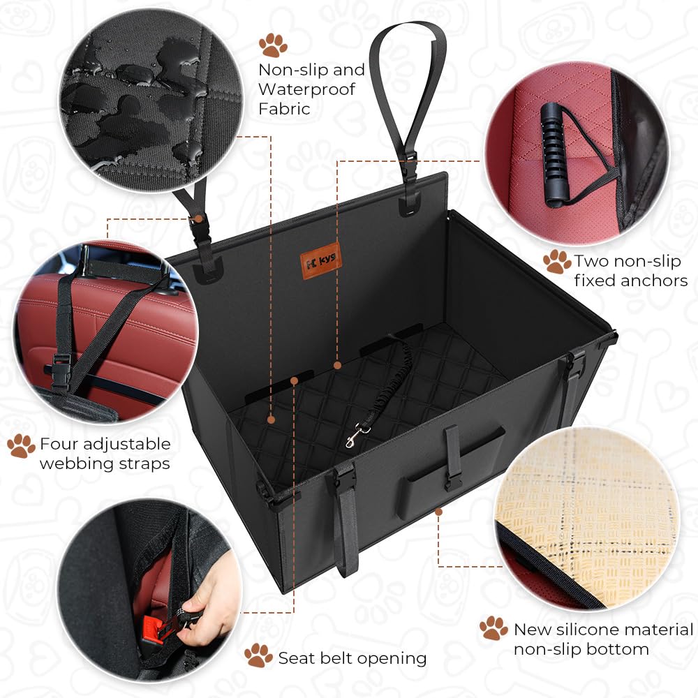 KYG Siège Auto pour Chien,Imperméable Antidérapant Panier Chien Voiture, Résistant Transport Pet Voiture, Siège Renforcé pour Chiens de Taille Moyenne et Grande