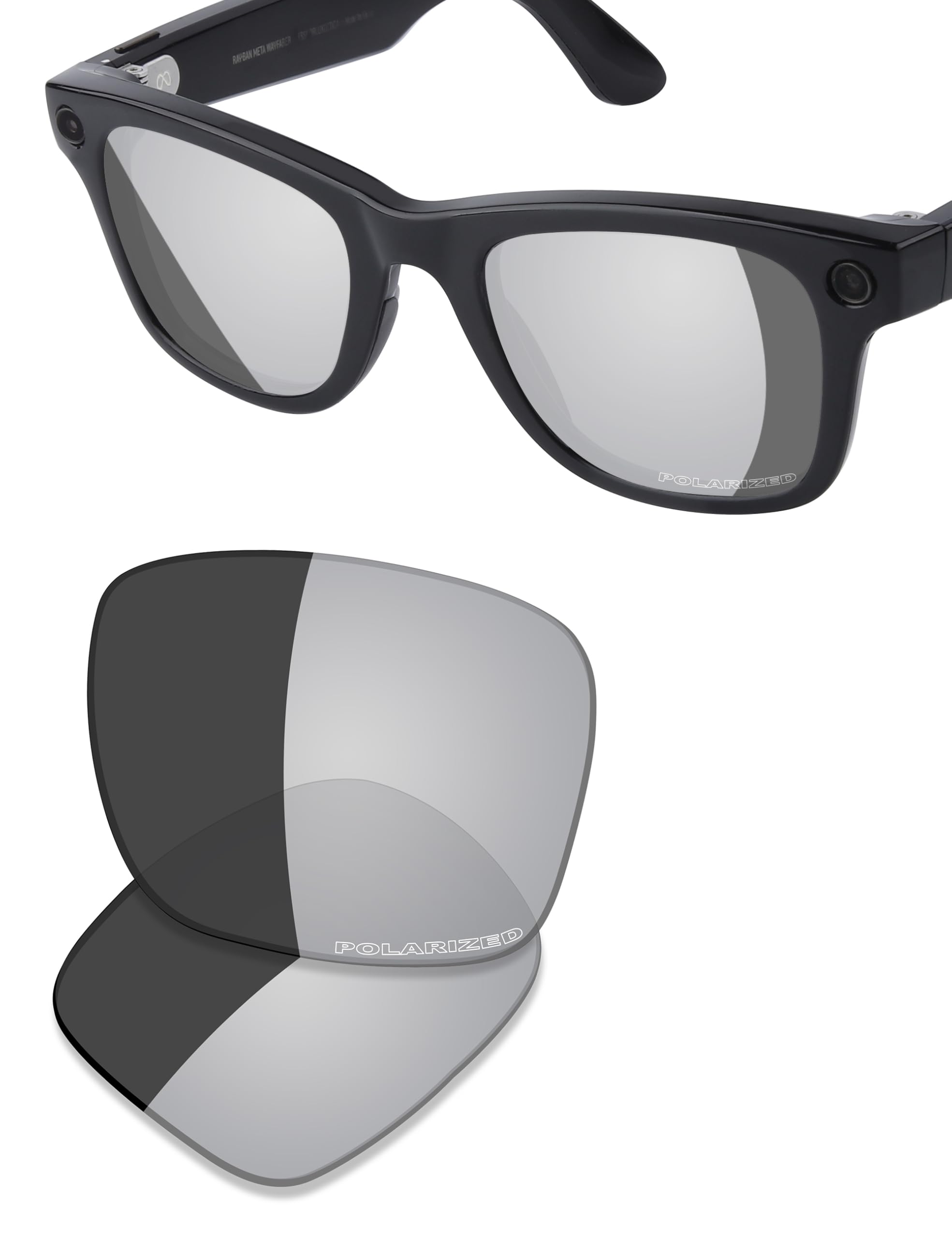 Saucer Wysokiej jakości wymienne soczewki kompatybilne z Ray-Ban Meta Wayfarer (Gen 2) RW4012 Smart 50 mm