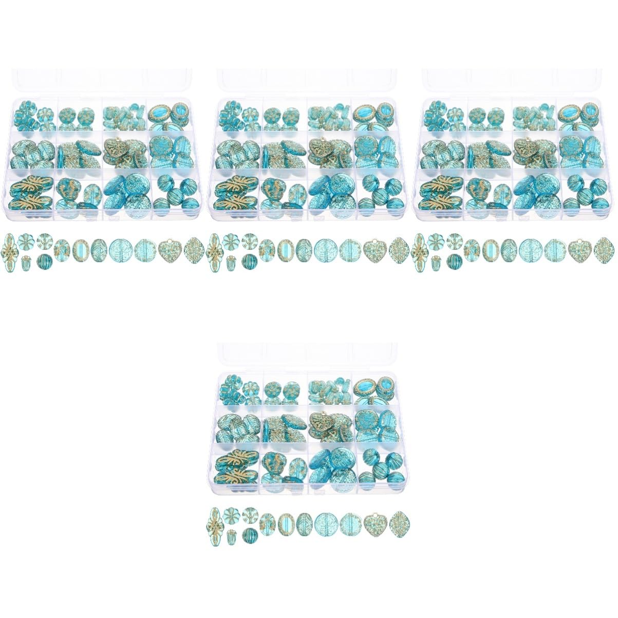 NUOBESTY 4 Boîtes Pince à Perles Pendentifs Perles avec des Lettres pour Faire des Bracelets Kits De Perles Charme Perles pour La Fabrication De Bracelets Recharge Acrylique Dark Green