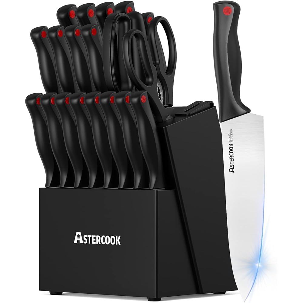 13/mo Finance Knife Set, Astercook 21 Pieces Knife Sets for Kitchen