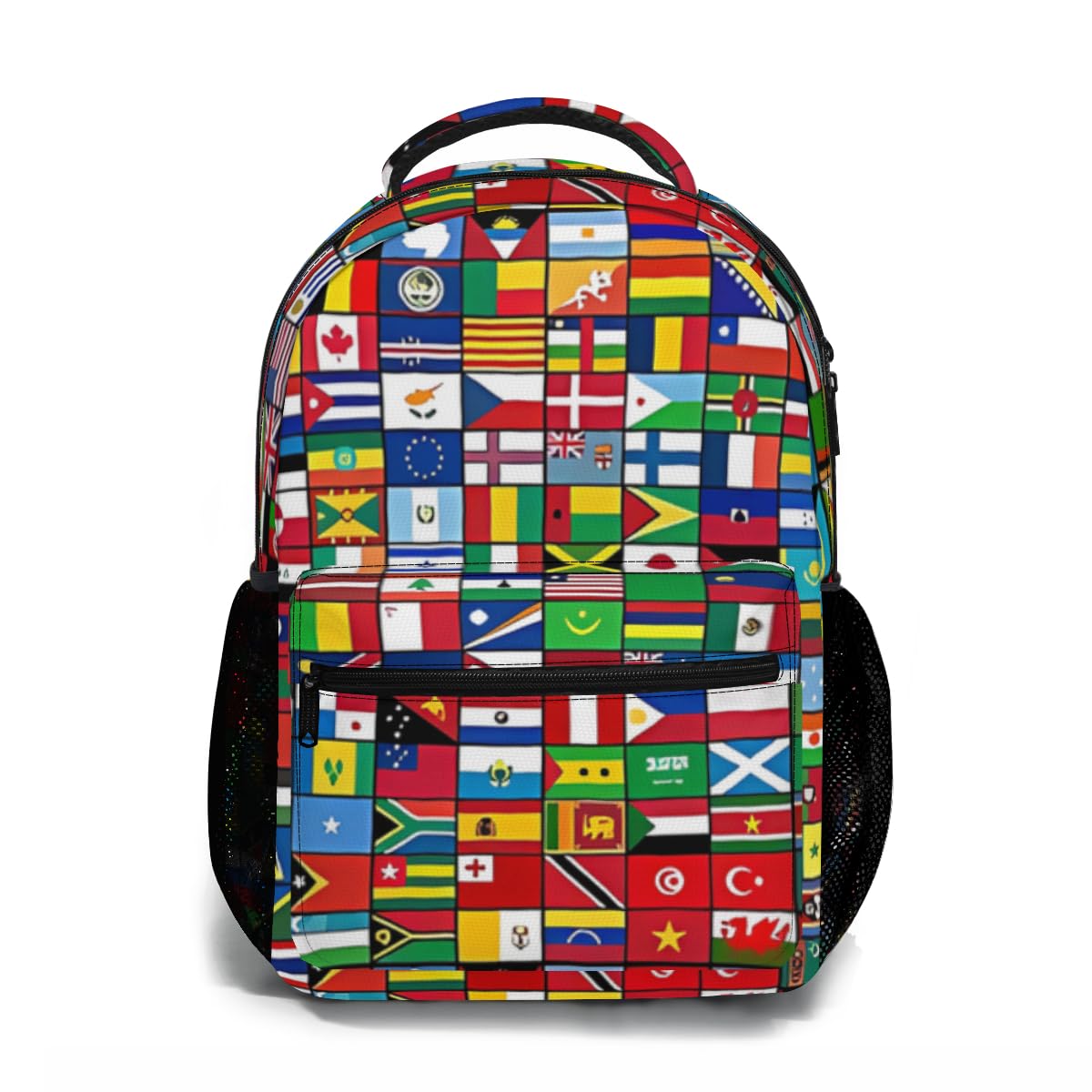 FHSUISN Funny Worlds Flag Backpack, Laptop Backpack with Multiple Pockets for Adult Hiking Travel Work 17 Inch