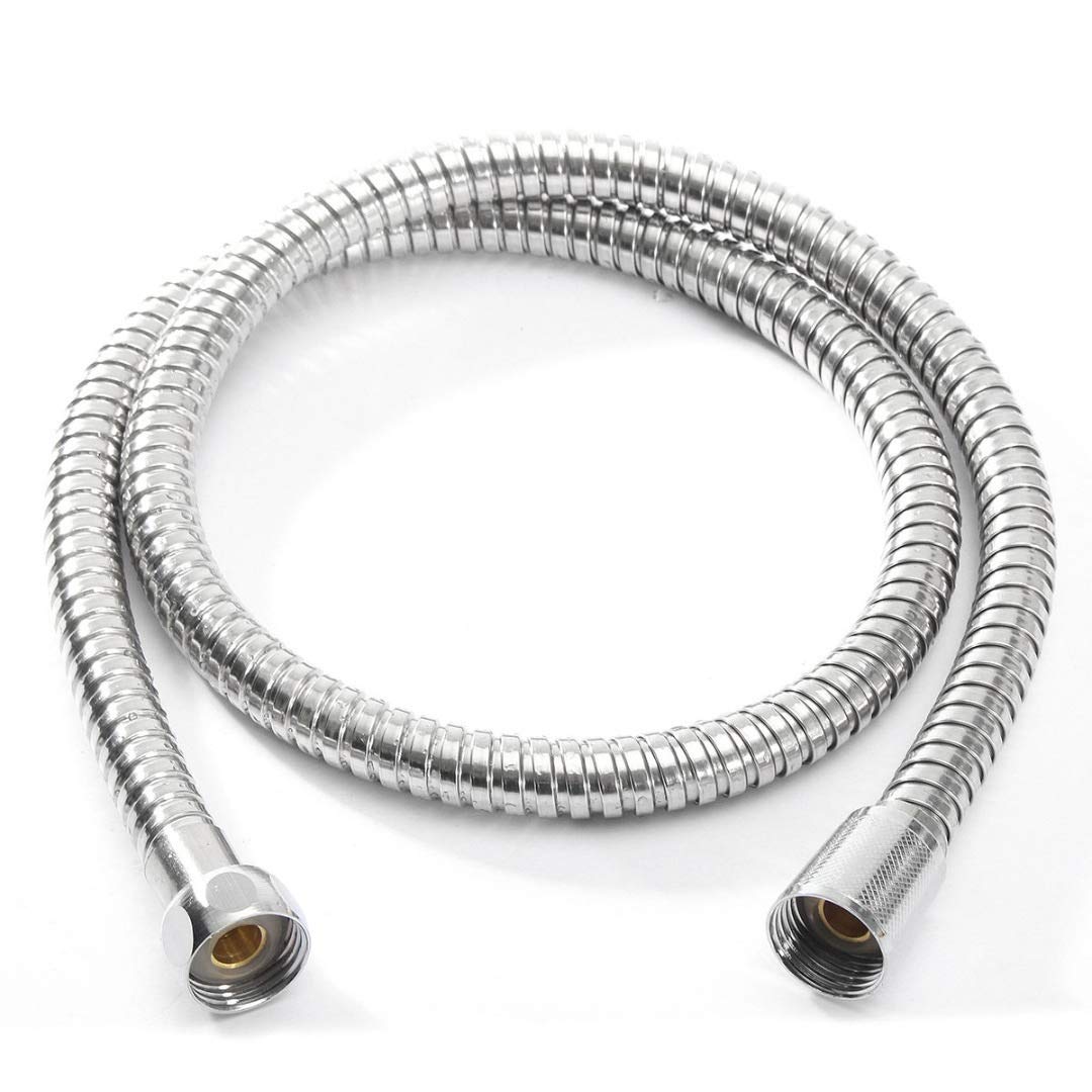 QUNINE Duschschlauch, 2 m, 1 2 Zoll, Duschschlauch, universelles Badezimmer, weiches Duschrohr, silberfarben, Flexibles Badezimmer-Wasserrohr, Edelstahl (2 m) (2 m) (2 m)