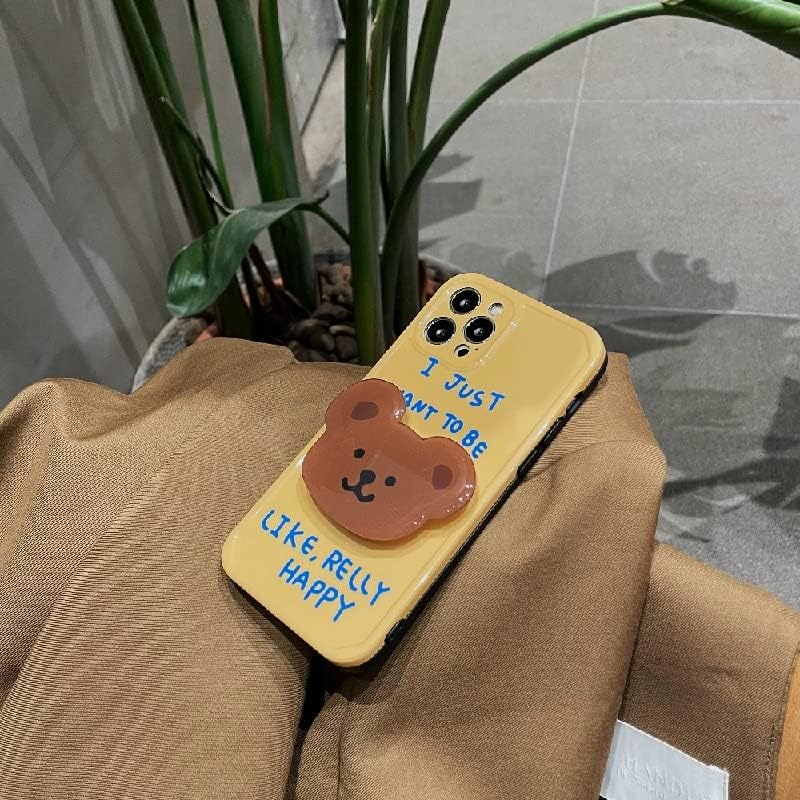 Miniatura 7 de Funda estética para teléfono con agarre de anime para mujer, compatible con iPhone 14 Pro Max (oso, iPhone 14 Plus)