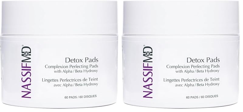 Panos esfoliantes faciais NASSIFMD com ácidos glicólico e salicílico, modelo Nassif MD 8