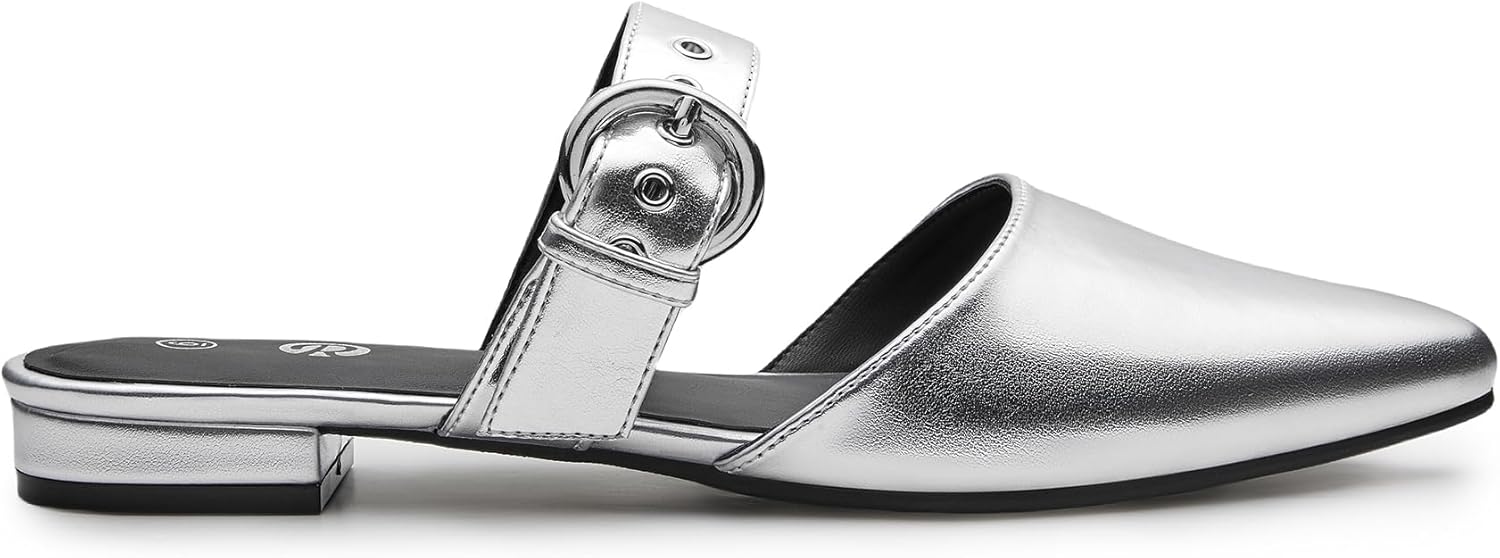 Rekayla Mules for Women Adjustable Strap Pointed Toe Backless Loafer Shoes… - Image 5