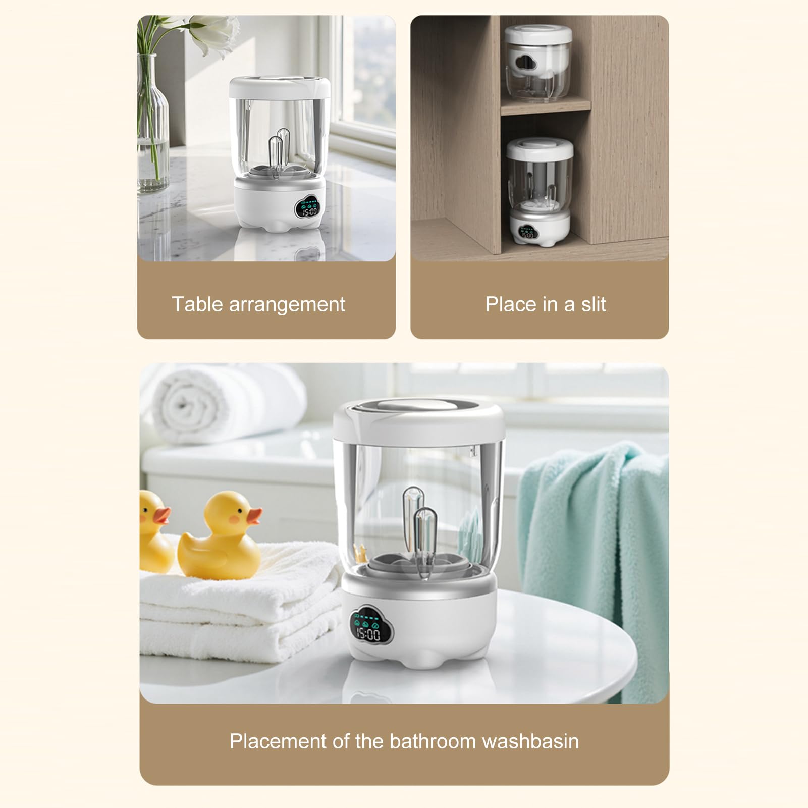 Lavatrice Portatile 1,6L Display Digitale Lavabiancheria Intima | Lavatrice Per Mutande Da Dormitorio per Tessuti Delicati come Asciugamani e Reggiseni in