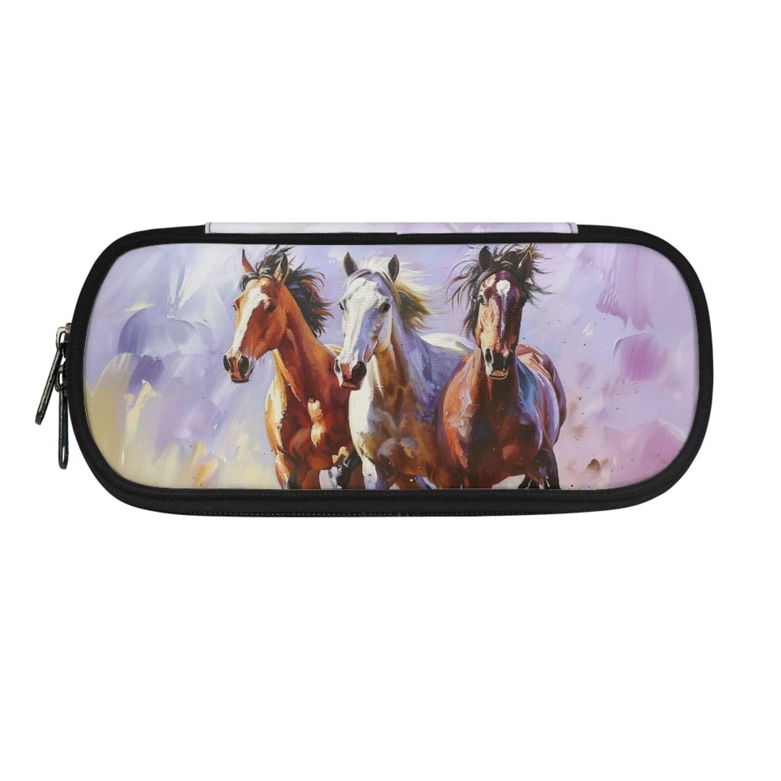 SCRAWLGOD Horse Pencil Case for Girls Ages 10-12/12-14 Pencil Pouch Big Capacity Pencil Pen Holder Box Organizer Pencil Bag School Supplies — image 1