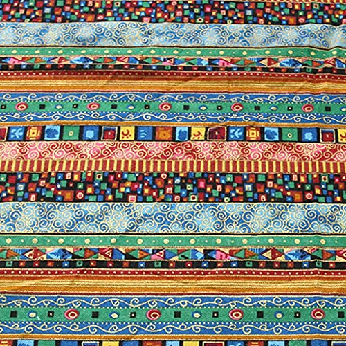 Nappe coton lin bleu rétro rectangle 140x160 cm de style ethnique - 4