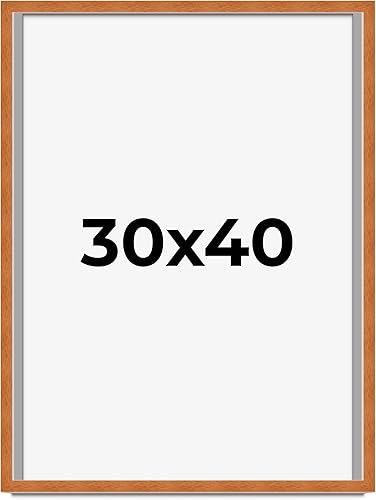 Miniatura 261 de Marco marrón de 18 x 24 pulgadas, marco de madera maciza de nuez de miel, ancho de moldeo de 0.875 pulgadas, profundidad de rabo de 0.875 pulgadas