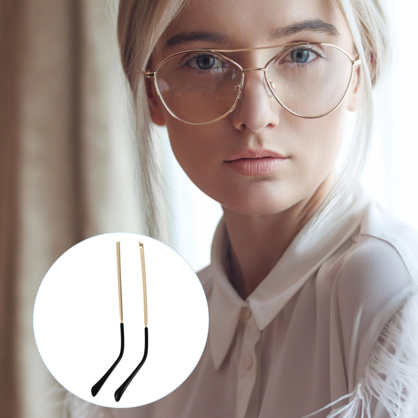 TEHAUX Patillas de Gafas Metálicas Resistentes y Ligeras Brazos con Bisagras para Recambio Cómodos y Duraderos para Uso Diario