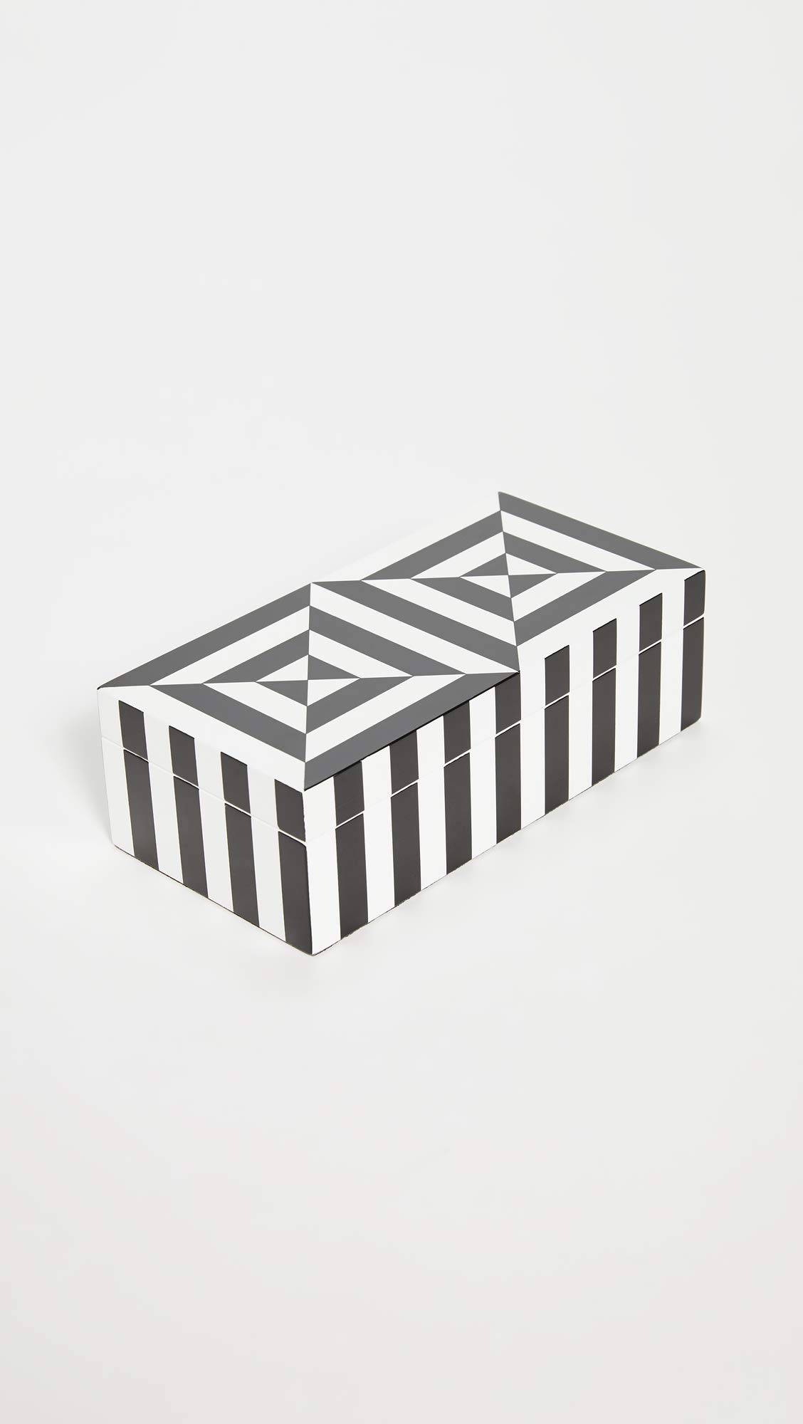 Jonathan Adler - Op Art - Schmuckkasten, Schmuckbox, Aufbewahrungskasten, Dose - mit Hochglanz Lackierten Flächen - (LxBxH): 20,3 x 10,1 x 6,5 cm