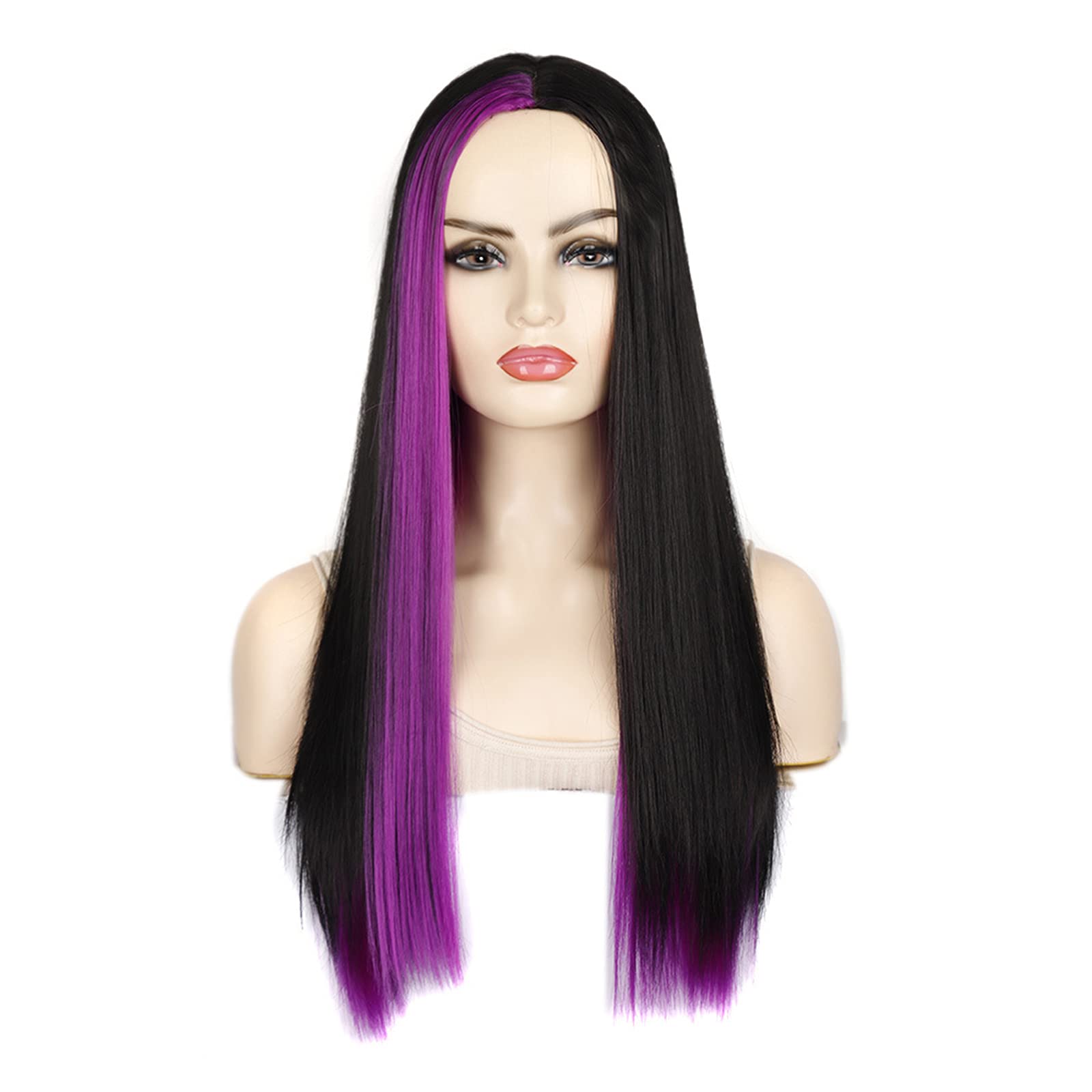 Perruque de cheveux raides longue LWZ pour masquer des cheveux fins
