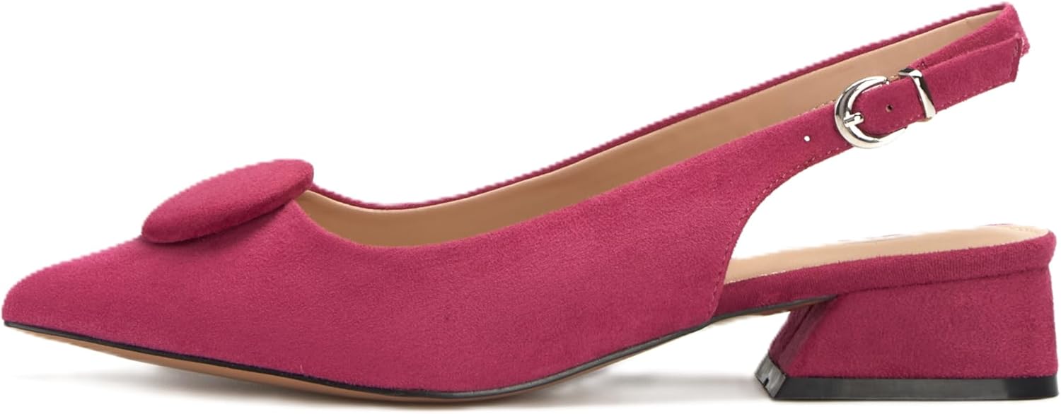 Rio Fiore Pumps, slingpumps voor dames, 4 cm blokhak, zacht imitatiesuède/ kunstleer, comfortabele pumps met hak, wit/zwart/wijnrood/beige/blauw/geel/ taupe, slingbacks, rugriem, ML682-0716, zwart