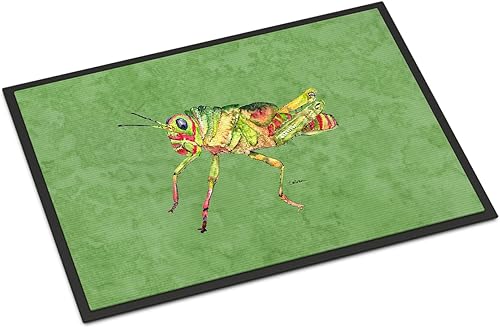 Caroline's Treasures 8848JMAT Grasshopper on Avacado - Tapete para puerta delantera, 24 x 36 pulgadas, para interiores y exteriores, para entrada,