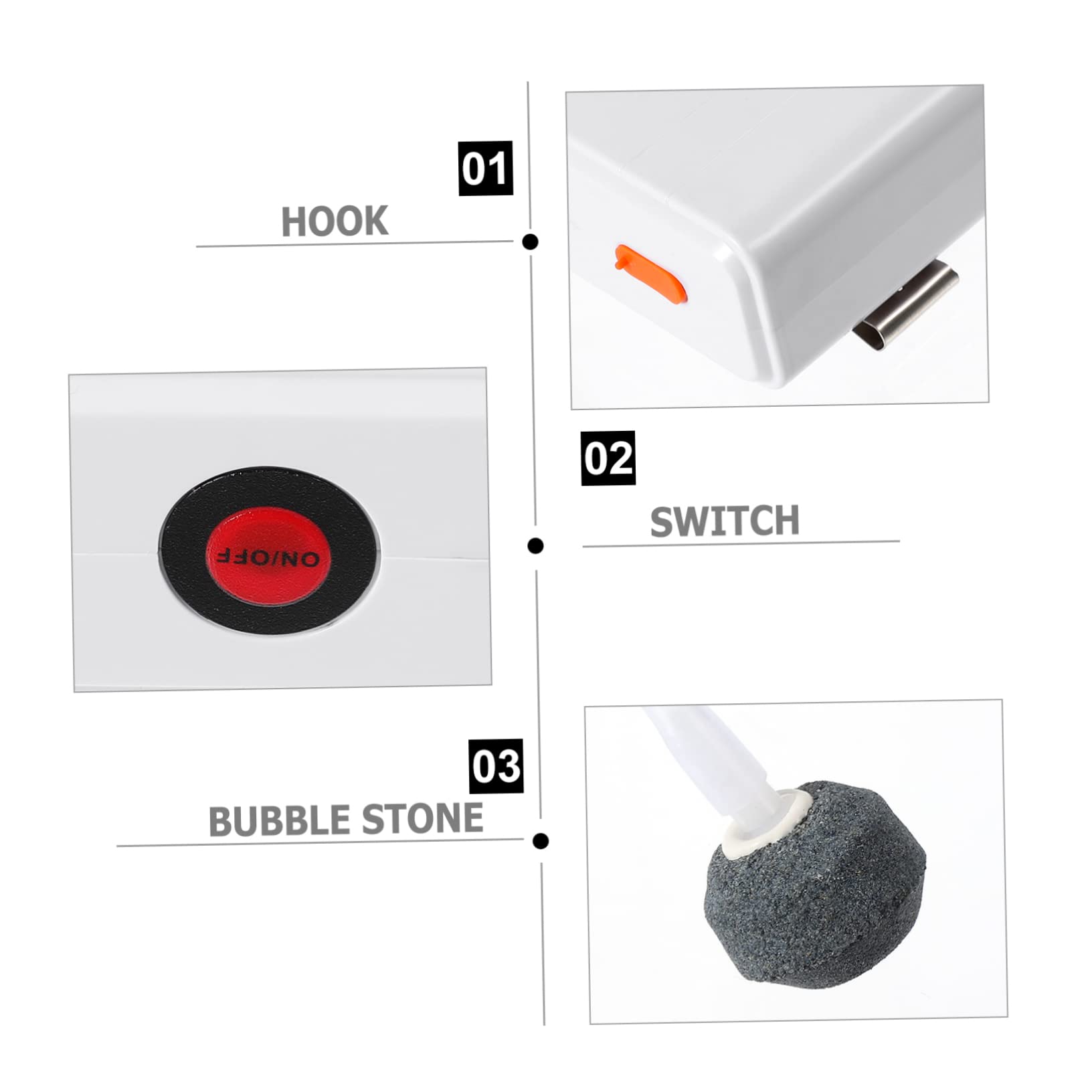 HOLIDYOYO Double Hole Aeration Pump Tank Air for Aquarium Oxygen Pump Abs White