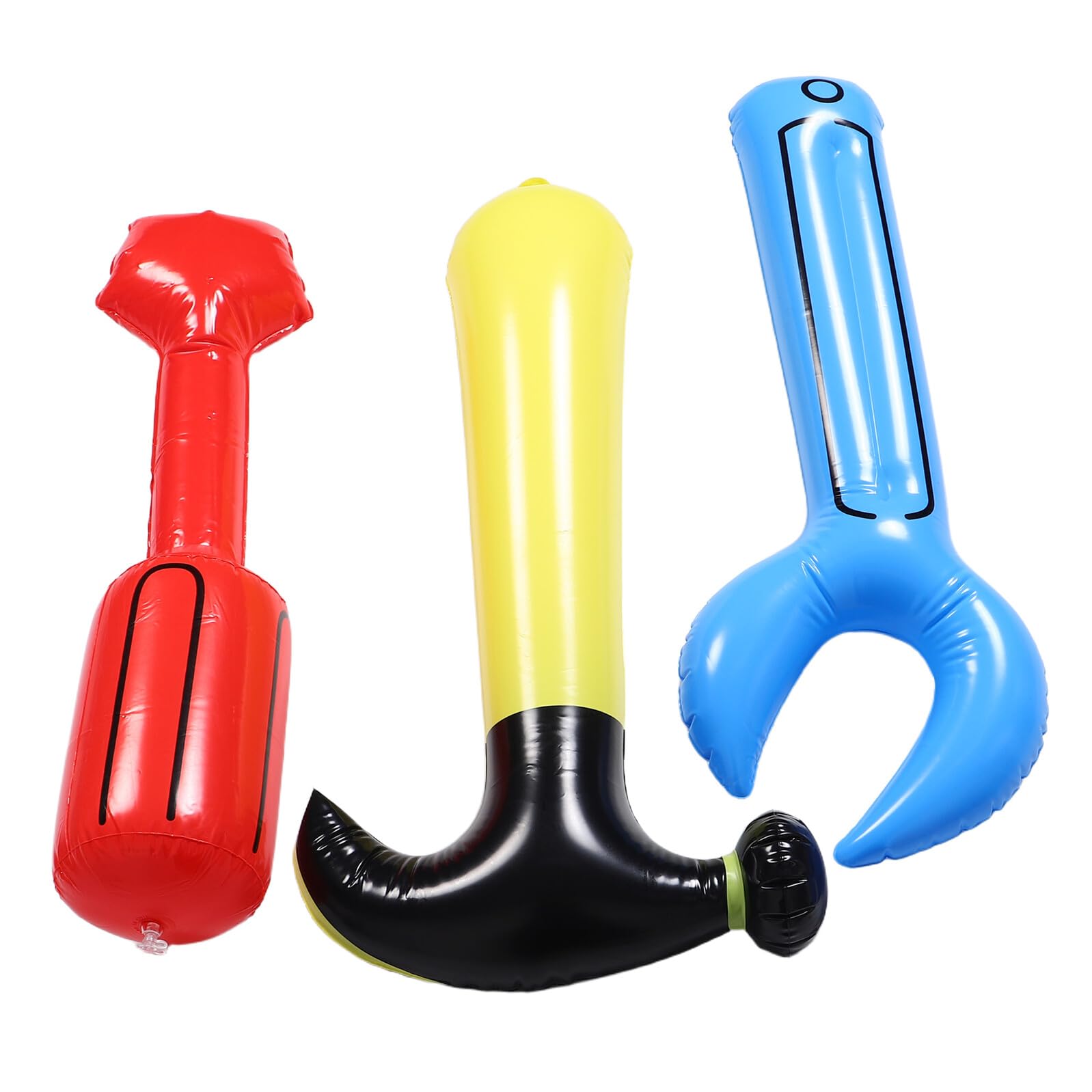 HANABASS 3 Set Giochi Gonfiabili per Martello e Cacciavite Decorazioni Tematiche per Feste Compleanno Kit Strumenti Sicuro e Portatile Ruolo Educativo