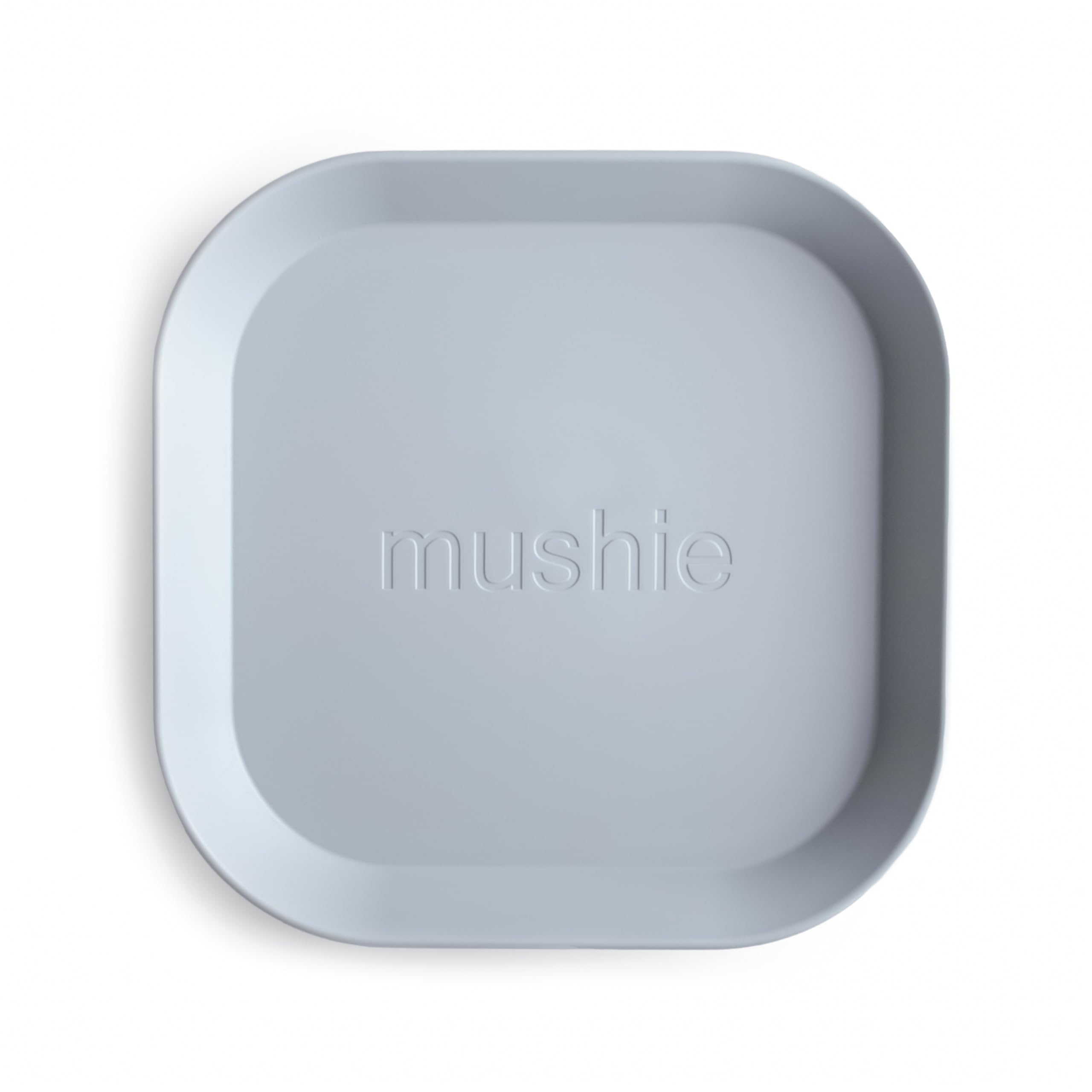 mushie Square Dinnerware Plates for Kids | Made in Denmark, Set of 2 (Cloud)