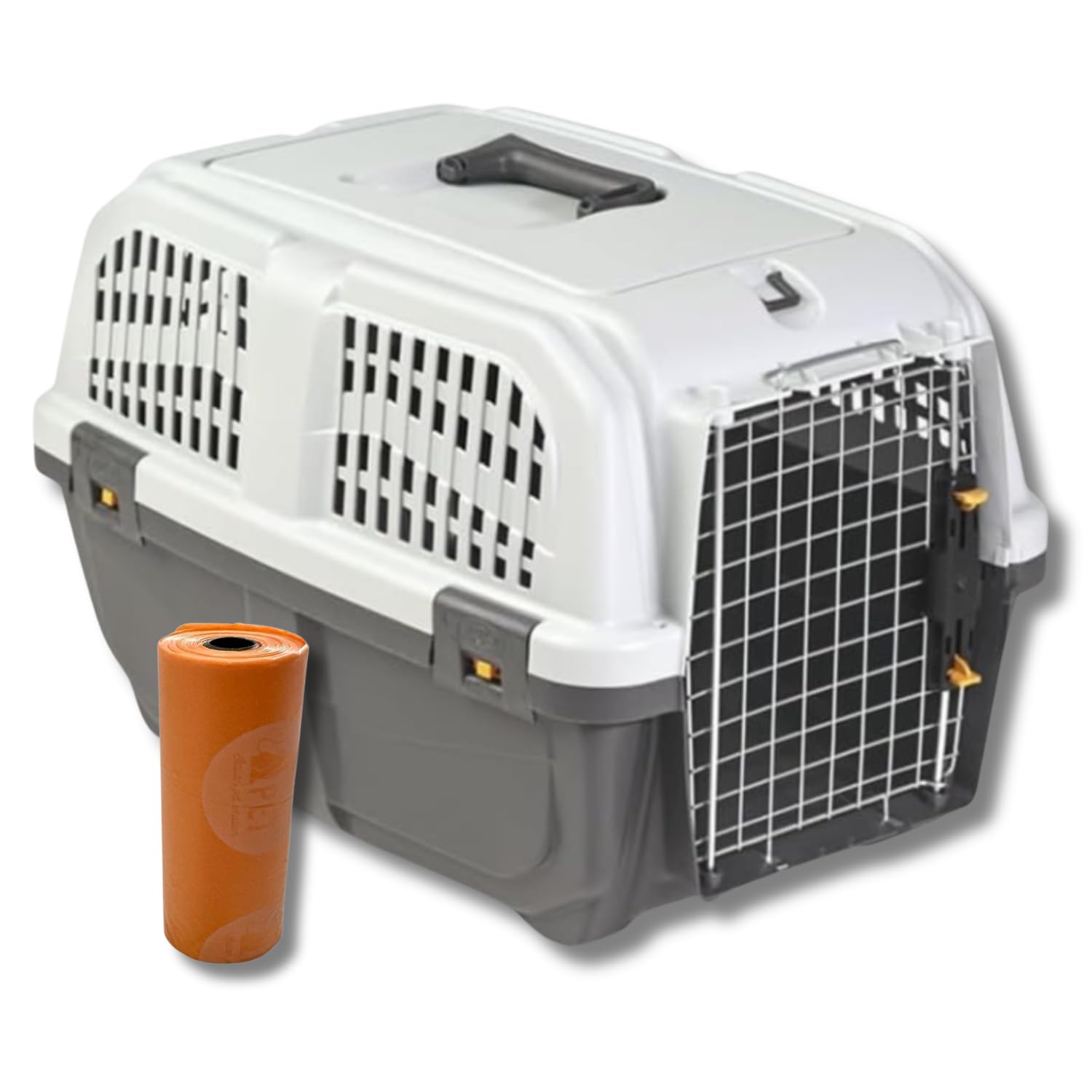 Trasportino Per Cani E Gatti IATA - Rigido, Con Sacchetti Igienici, Conforme Per Trasporto Aereo, Misura 60x40x39 Cm - Foto 8