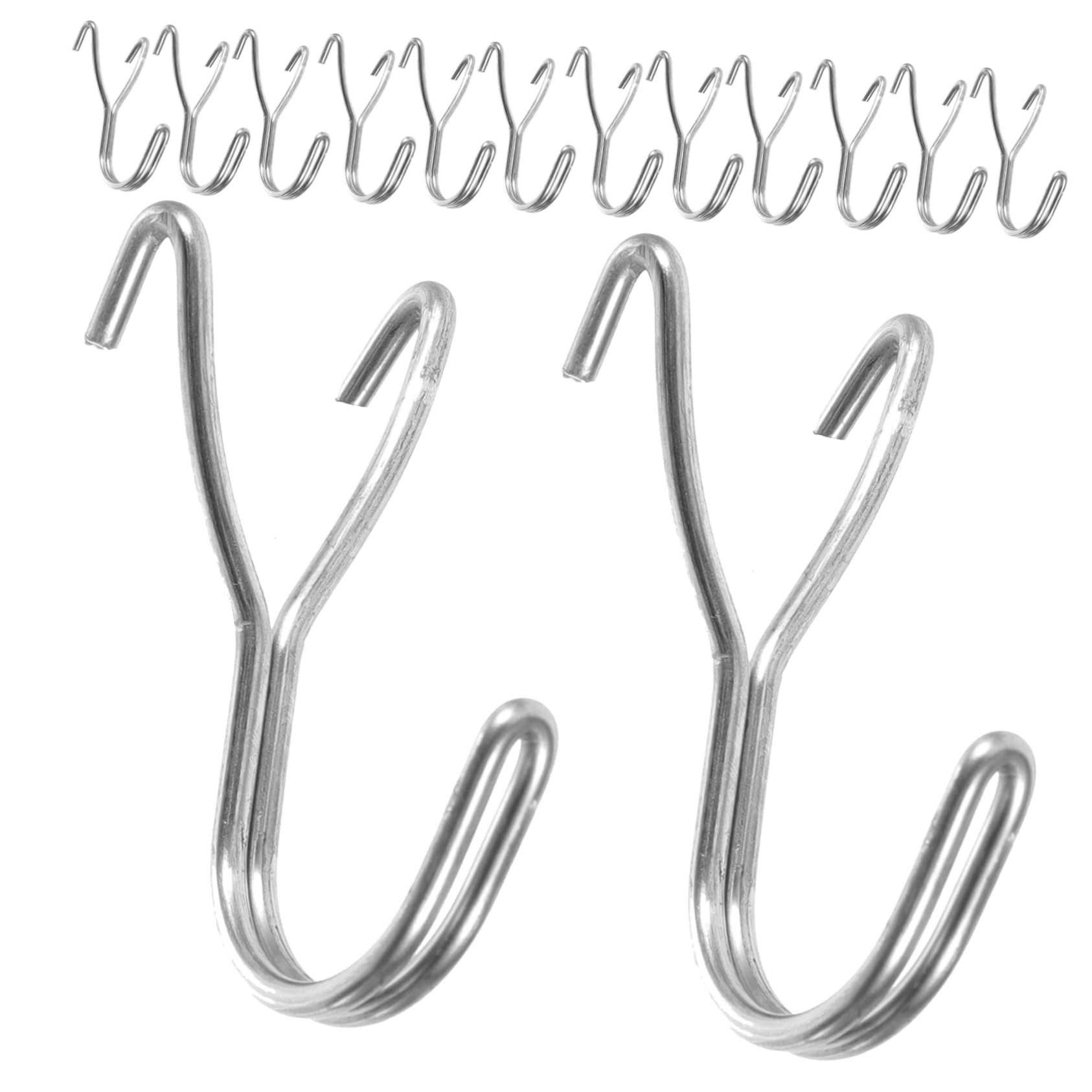 Ciieeo 20 Pack White Metal Pegboard Hooks 2.5cm Hole Distance Heavy Duty Key Hangers for Garage Organizer Hooks