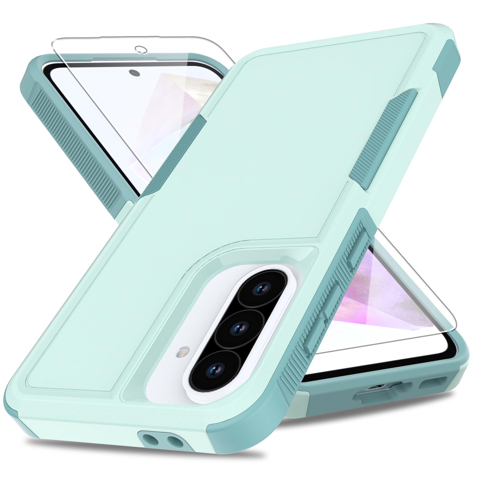 for Galaxy A36 5G Phone Case,[Military Grade Drop Tested] with Screen Protector,Dual Layer Protective Heavy Duty Cell Phone Cover Non-Slip Shockproof