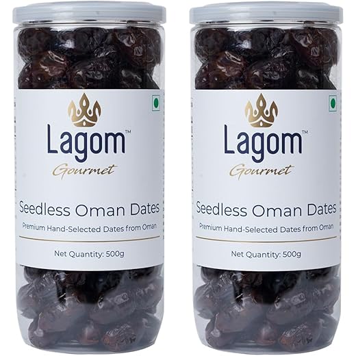 Lagom Gourmet Seedless Omani Dates 1 kg | Premium Dry Fruits | All-Natural | No Added Sugar | No Preservatives | Gluten-Free | Vegan | Non-GMO | Khajur/Khajoor/Khejur