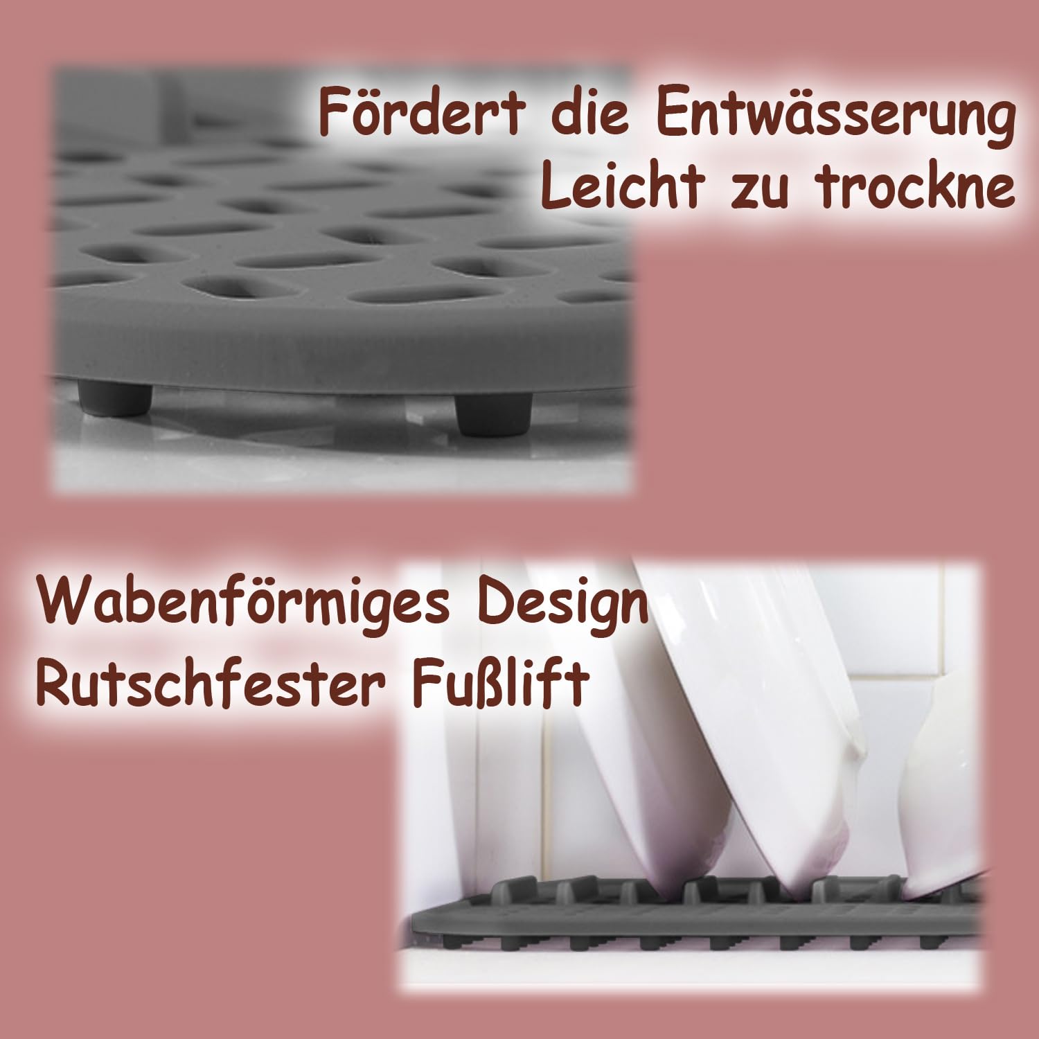 Silikon-Spülbeckenmatte 42x31cm - Hitzebeständig Bis 260°C, Rutschfest & Spülmaschinenfest