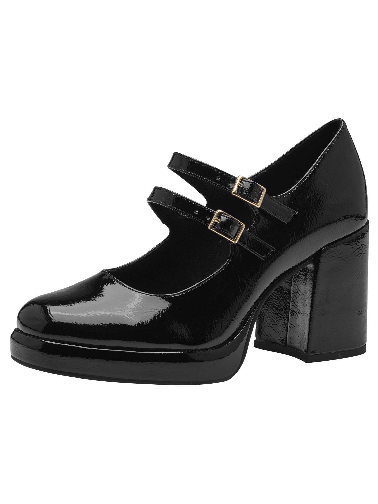 MARCO TOZZI Women's 2-24405-42 Pumps, Black Patent, 6.5