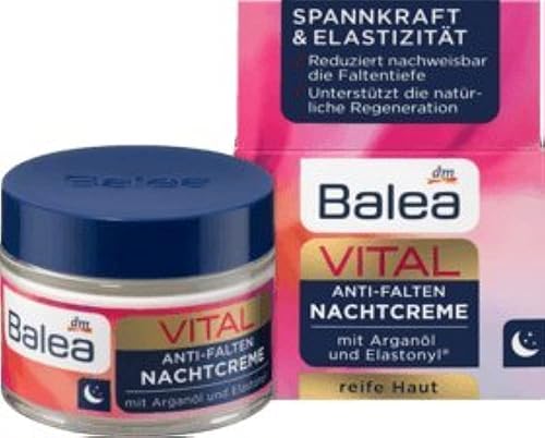Balea Crema de noche VITAL - Crema de noche antiarrugas, 1.7fl oz, producto alemán