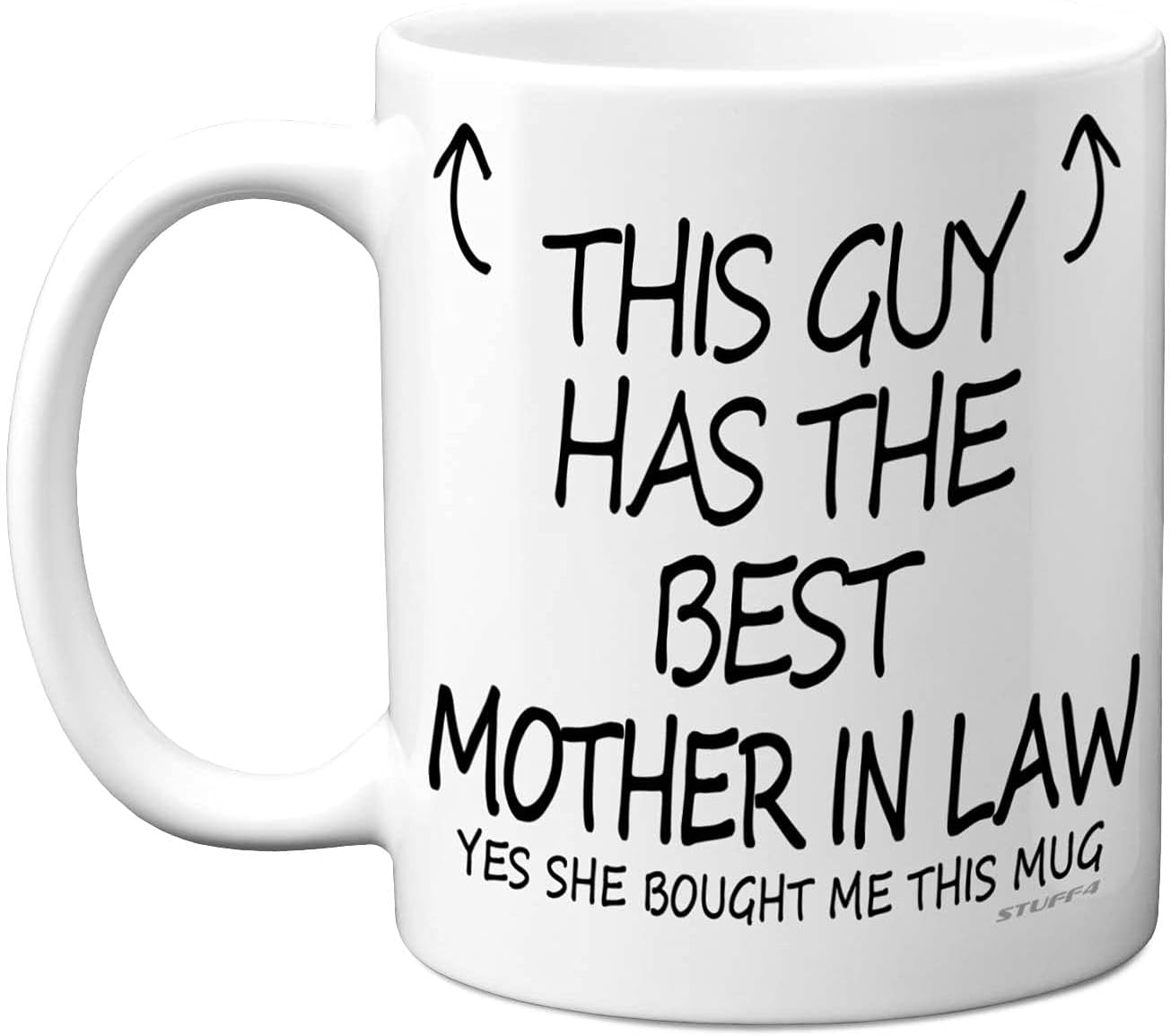 This Guy Has The Best Mother in Law Mug - Mother in Law Gifts, 11oz Ceramic Dishwasher Safe Coffee Mugs - Son in Law Gifts for Birthday, Christmas Day, Secret Santa, Cup - Made in UK