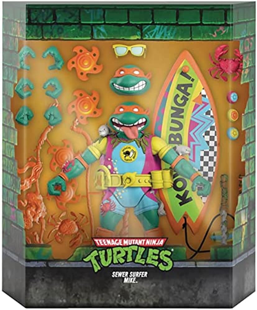 SUPER7 Teenage Mutant Ninja Turtles Ultimates Sewer Surfer Mike 7-Inch Action Figure