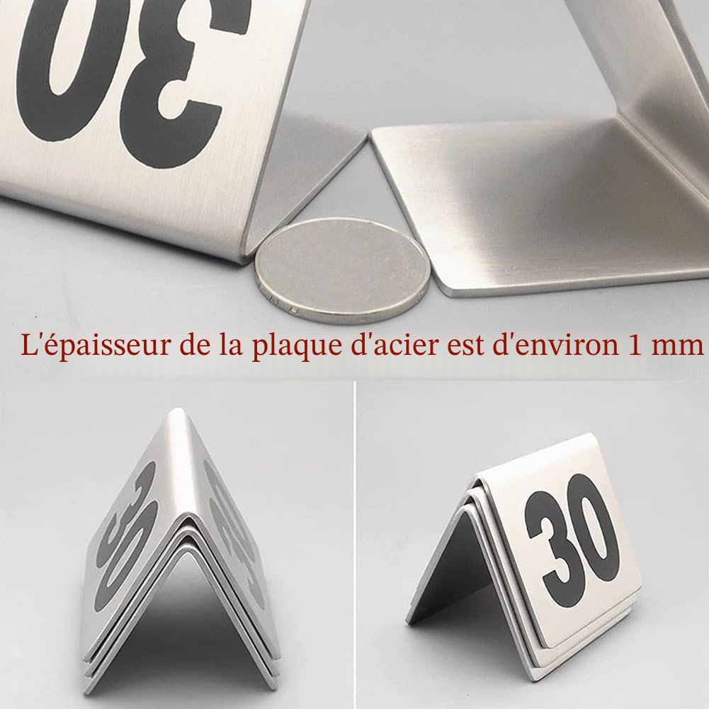 Numéros de Table de 1 à 50, Empilables, Carte De Numéro Double Face, Chevalets de Table Numérougeés pour Café, Bar, Restaurant, Hôtel, Signe de Numéro De Mariage de Table