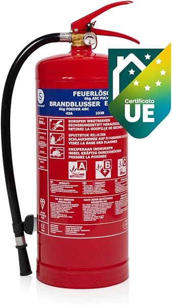 Smartwares Estintore 6kg adatto per incendi ABC