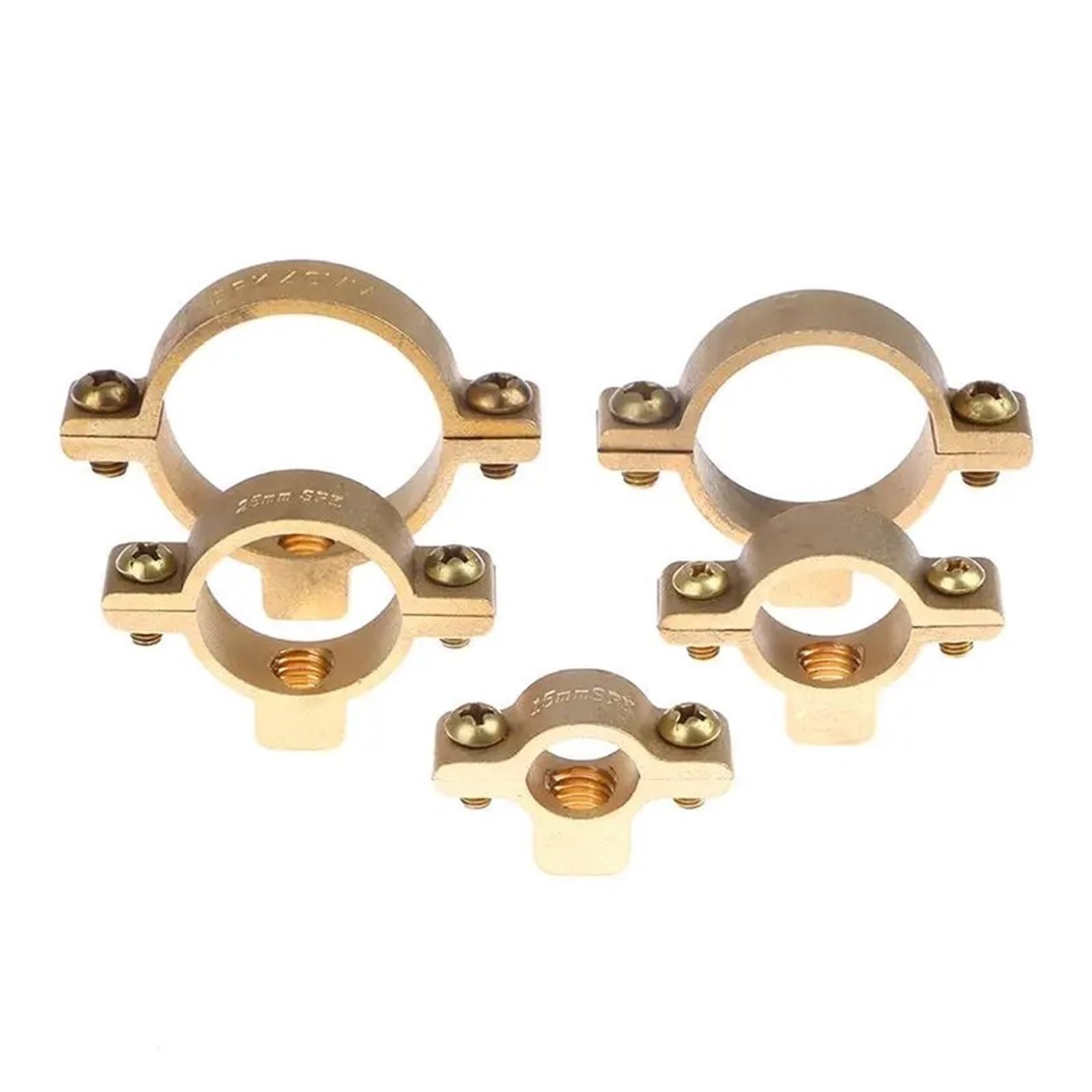 Staffa for morsetto for tubo 'acqua in ottone M10 adatta for diametro esterno di 15,22,28,35,40 mm giallo(40mm Range 40-42mm)
