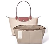 ZTUJO Purse Organizer Insert For Le Pliage, Compatible with Longchamp Le Pliage Shoulder Bag S/L, Top Handle S/M，Energy S/L, Xtra S, Longchamp Organizer Insert (Beige, Small)